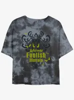 Disney Haunted Mansion Spooky Eyes Welcome Foolish Mortals Tie-Dye Womens Crop T-Shirt