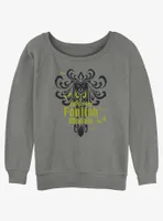 Disney Haunted Mansion Spooky Eyes Welcome Foolish Mortals Womens Slouchy Sweatshirt