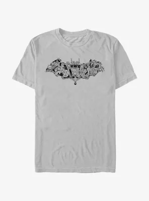 Disney Haunted Mansion Characters Within Bat T-Shirt