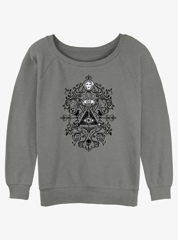 Disney Haunted Mansion Symbols Womens Slouchy Sweatshirt