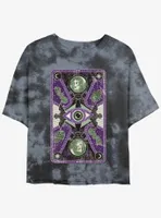 Disney Haunted Mansion Madam Leota Tarot Card Tie-Dye Womens Crop T-Shirt