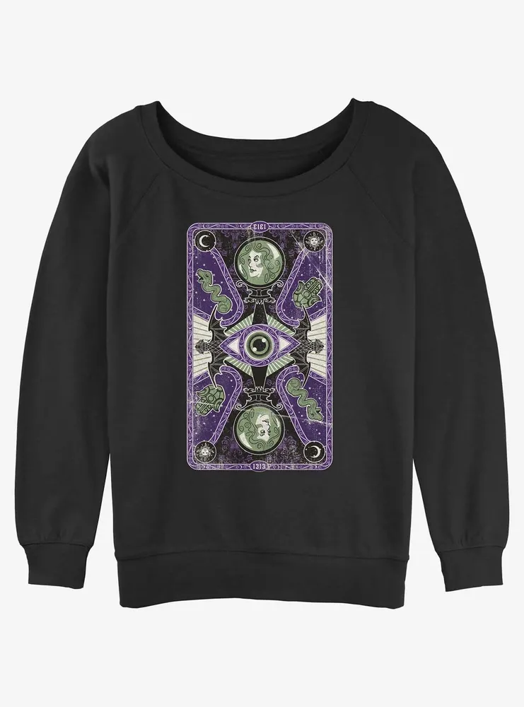 Disney Haunted Mansion Madam Leota Tarot Card Womens Slouchy Sweatshirt