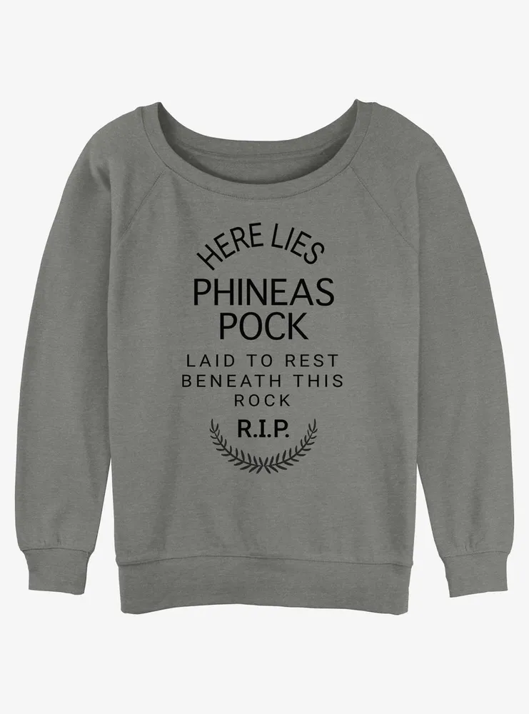 Disney Haunted Mansion Here Lies Phineas Pock Womens Slouchy Sweatshirt