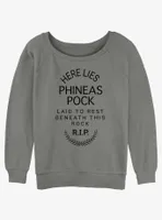 Disney Haunted Mansion Here Lies Phineas Pock Womens Slouchy Sweatshirt