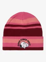 Peanuts Snoopy Good Vibes Only Stripe Beanie