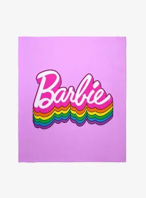 Barbie Rainbow Pride Logo Throw Blanket