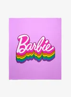 Barbie Rainbow Pride Logo Throw Blanket