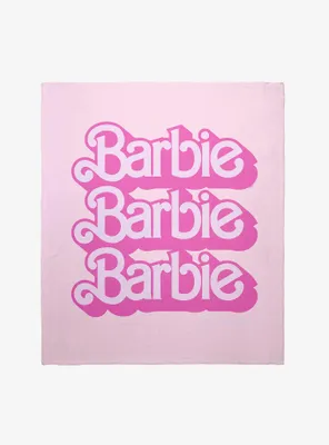 Barbie The Movie Barbie Logo Throw Blanket