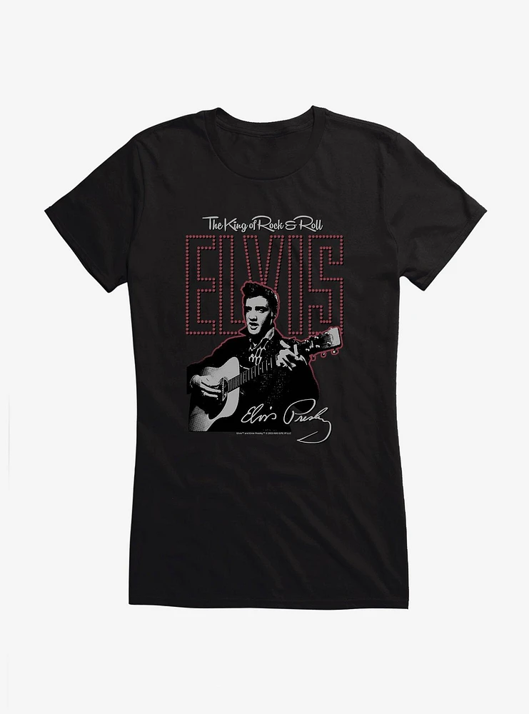 Elvis The King Of Rock & Roll Girls T-Shirt