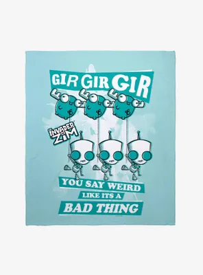 Invader Zim Gir Weird Like It's A Bad Thing Throw Blanket
