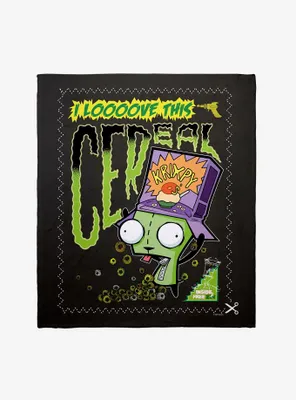 Invader Zim Gir Love This Cereal Throw Blanket