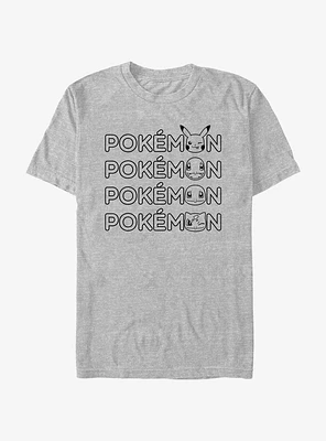 Pokemon Starter Heads Logo T-Shirt
