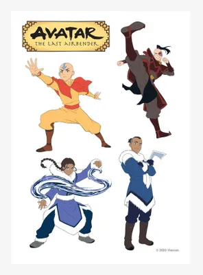 Avatar: The Last Airbender Aang, Zuko, Katara, Sokka Kiss-Cut Sticker Sheet