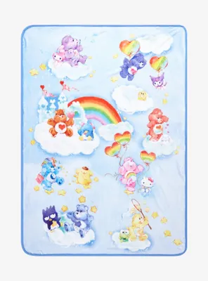 Care Bears X Hello Kitty And Friends Rainbow Throw Blanket