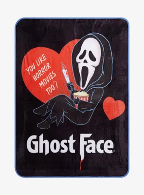 Scream Chibi Ghost Face Heart Throw Blanket