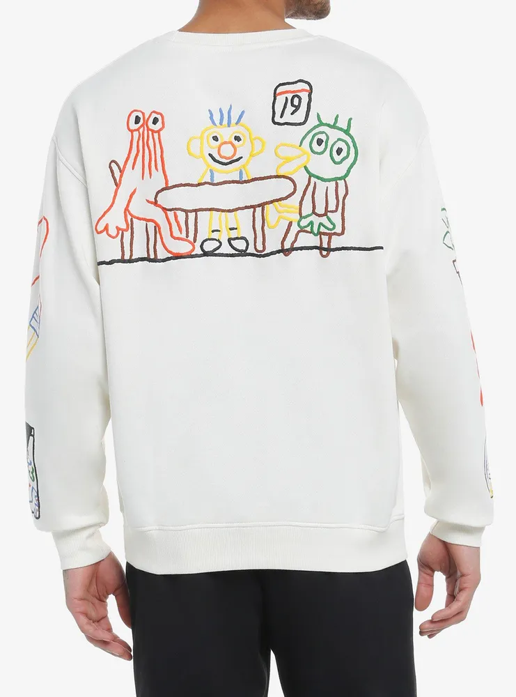 Don't Hug Me I'm Scared Line Drawings Sweatshirt