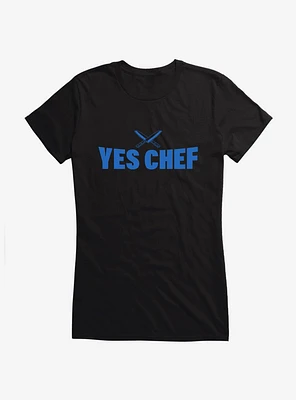 Yes Chef! Text Girls T-Shirt