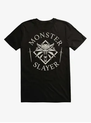 The Witcher 3: Wild Hunt Monster Slayer Wolf Symbol Layout T-Shirt