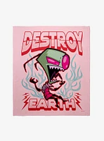 Invader Zim Destroy Earth Throw Blanket