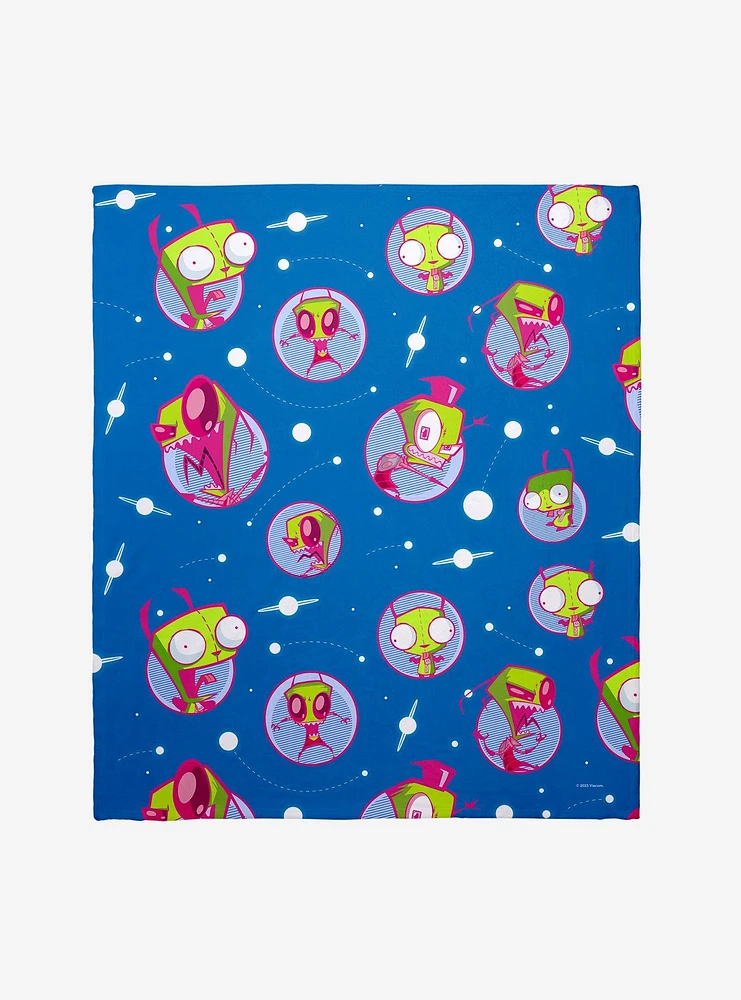 Invader Zim Space Orbs Throw Blanket