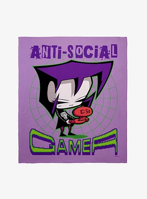 Invader Zim Gaz Anti-Social Gamer Throw Blanket