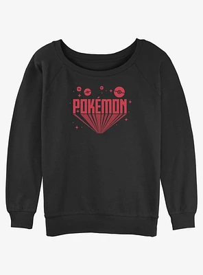 Pokemon Retro Logo Girls Slouchy Sweatshirt