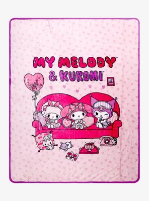 My Melody & Kuromi Slumber Party Throw Blanket