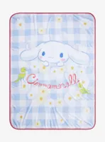 Cinnamoroll Blue Gingham Throw Blanket