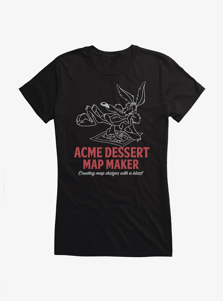 Looney Tunes Wile E. Coyote Acme Dessert Map Maker Girls T-Shirt