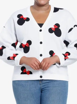 Disney Minnie Mouse Polka Dot Bows Girls Cardigan Plus