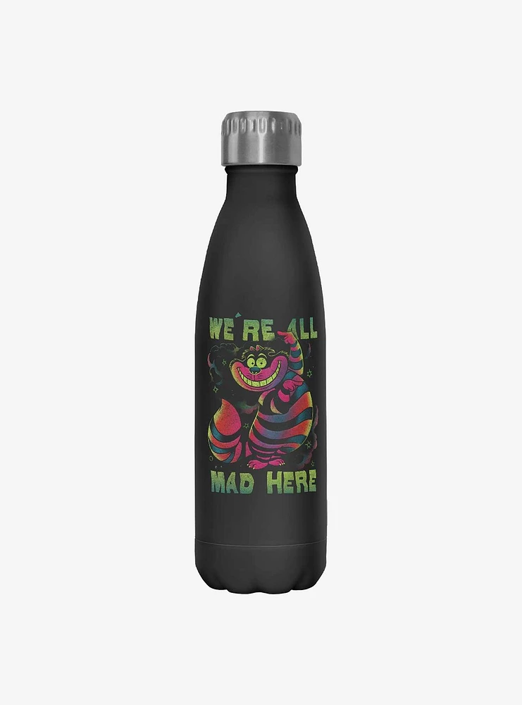 Disney Alice In Wonderland Cheshire We're All Mad Here Water Bottle