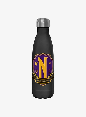 Wednesday Nevermore Academy Crest Water Bottle