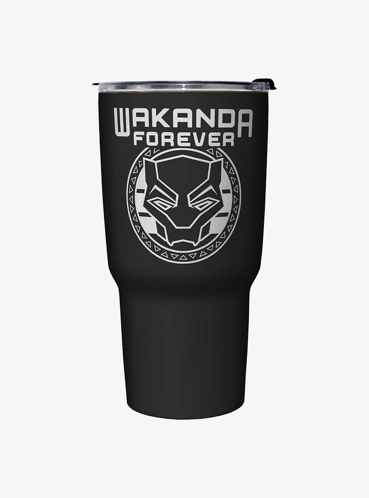 Marvel Black Panther Wakanda Forever Badge Travel Mug