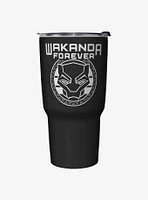 Marvel Black Panther Wakanda Forever Badge Travel Mug