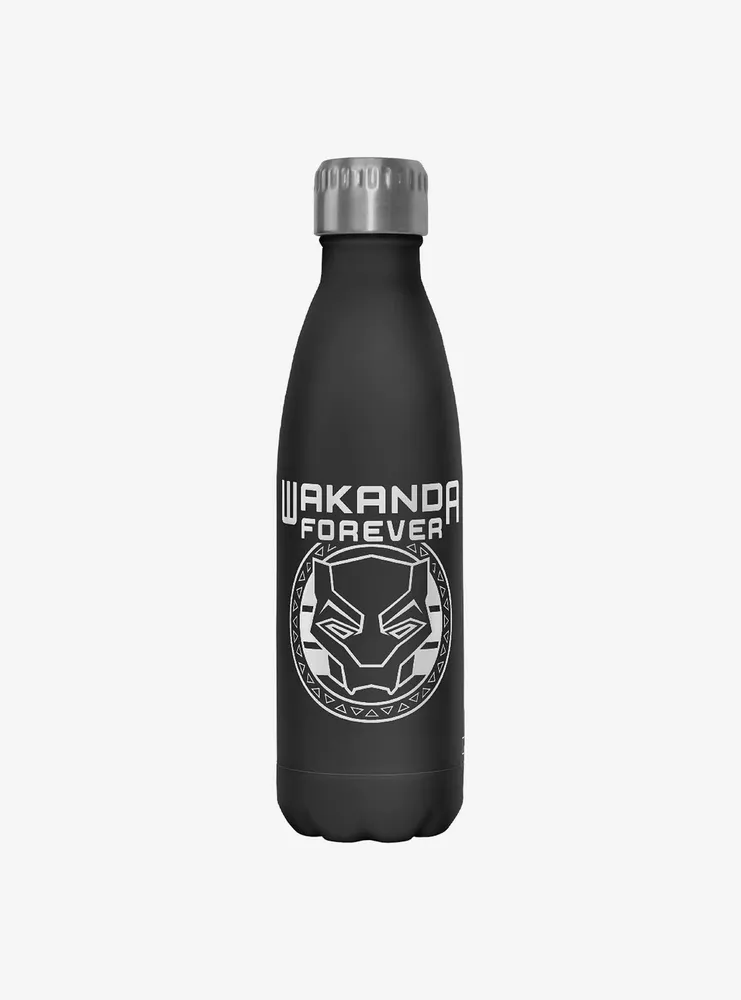 Marvel Black Panther Wakanda Forever Badge Water Bottle