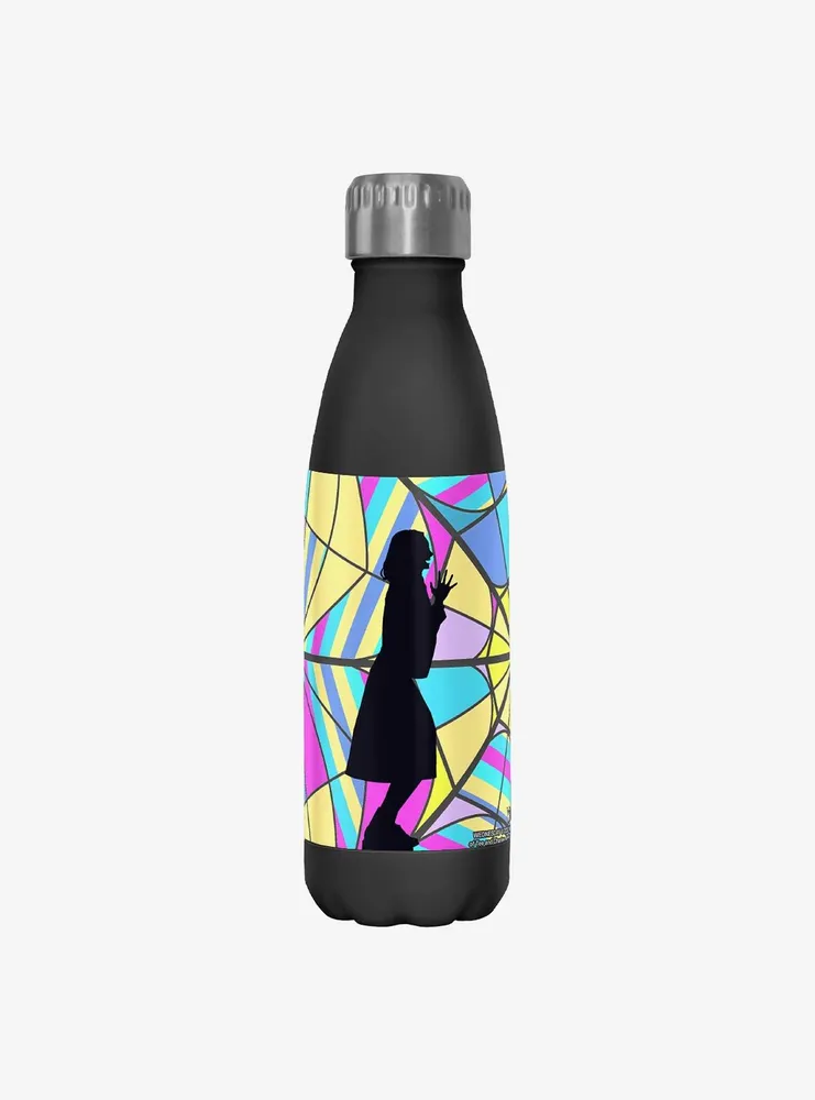 Wednesday Enid and Wednesday Glass Window Shadow Water Bottle