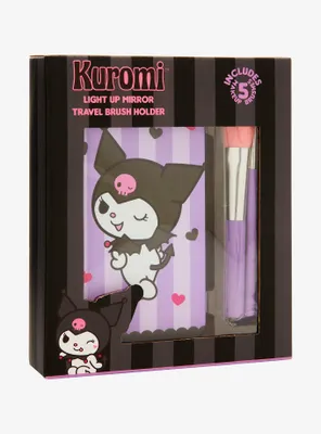 Sanrio Kuromi Mirrored Travel Makeup Brush Holder and Brush Set - BoxLunch Exclusive