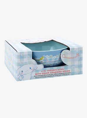 Cinnamoroll Gingham Ceramic Bowl With Color-Changing Spoon
