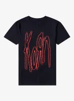 Korn Red Outlined Logo Boyfriend Fit Girls T-Shirt