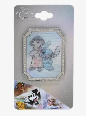 Loungefly Disney100 Lilo & Stitch Sketch Lenticular Pin - BoxLunch Exclusive