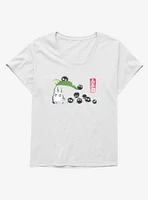 Studio Ghibli My Neighbor Totoro Soot Spirtes Follow Me Girls T-Shirt Plus