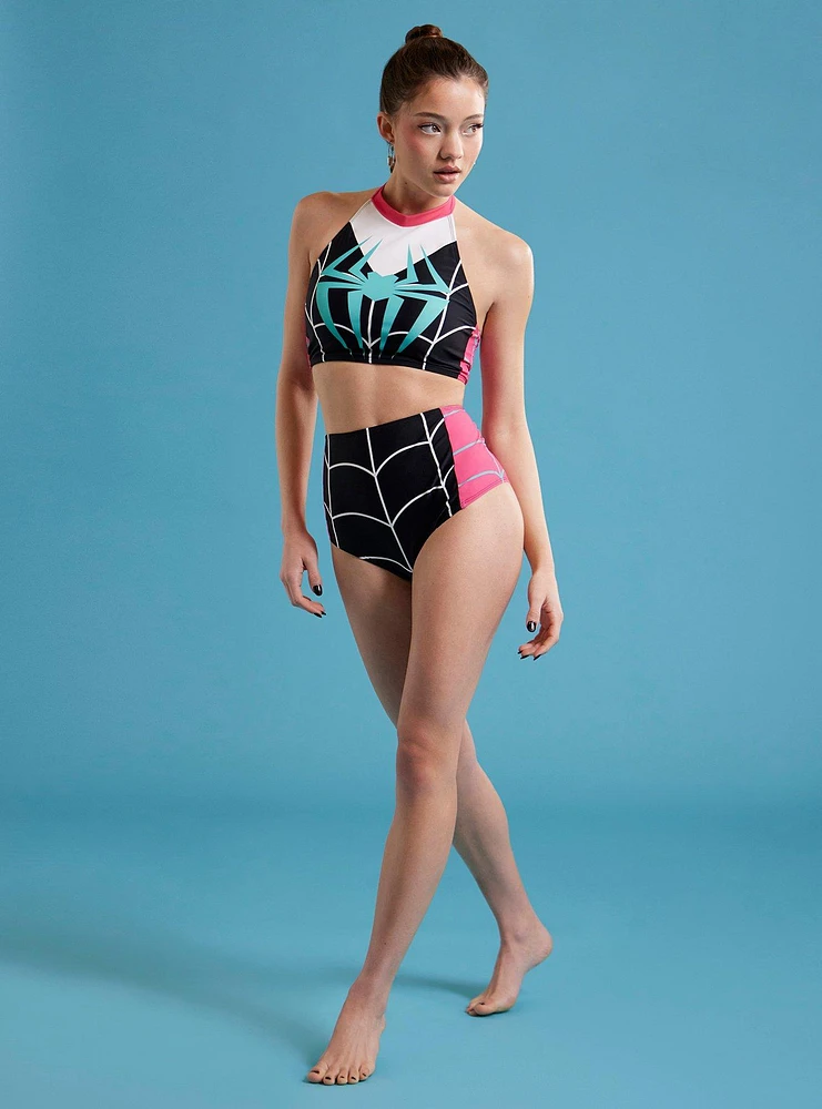 Marvel Spider-Man: Across The Spider-Verse Spider-Gwen High-Waisted Swim Bottoms