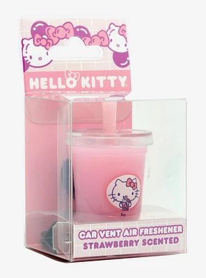 Sanrio Hello Kitty Boba Strawberry Scented Car Vent Air Freshener