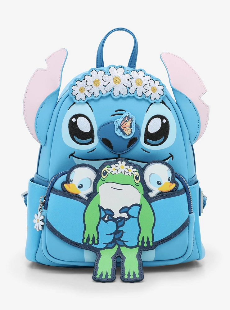 Loungefly Disney Lilo & Stitch Frog Duckling Springtime Mini Backpack