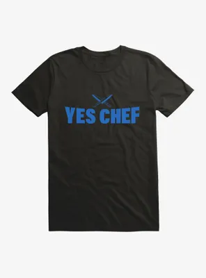 Yes Chef! Blue Text T-Shirt
