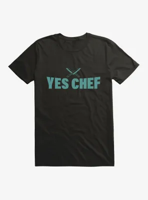 Yes Chef! Green Text T-Shirt