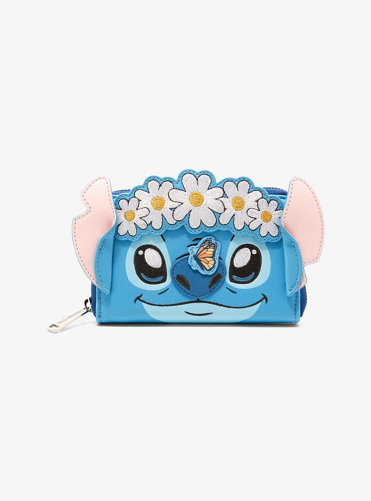 Loungefly Disney Stitch Flower Crown Zipper Wallet