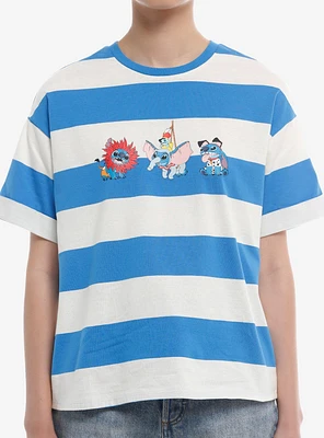 Her Universe Disney Stitch Character Mashup Stripe Girls Oversized T-Shirt