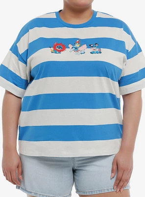 Her Universe Disney Stitch Character Mashup Stripe Girls Oversized T-Shirt Plus