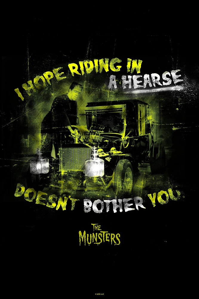 The Munsters Riding A Hearse Poster